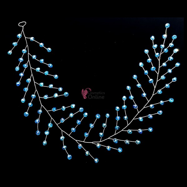 Accesoriu modern pentru decor par WED65 Argintiu cu cristale de 35cm - Blue Sky